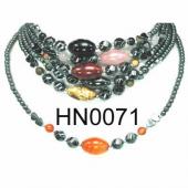 Assorted Colored Semi precious Stone Beads Hematite Beads Stone Chain Choker Fashion Women Necklace